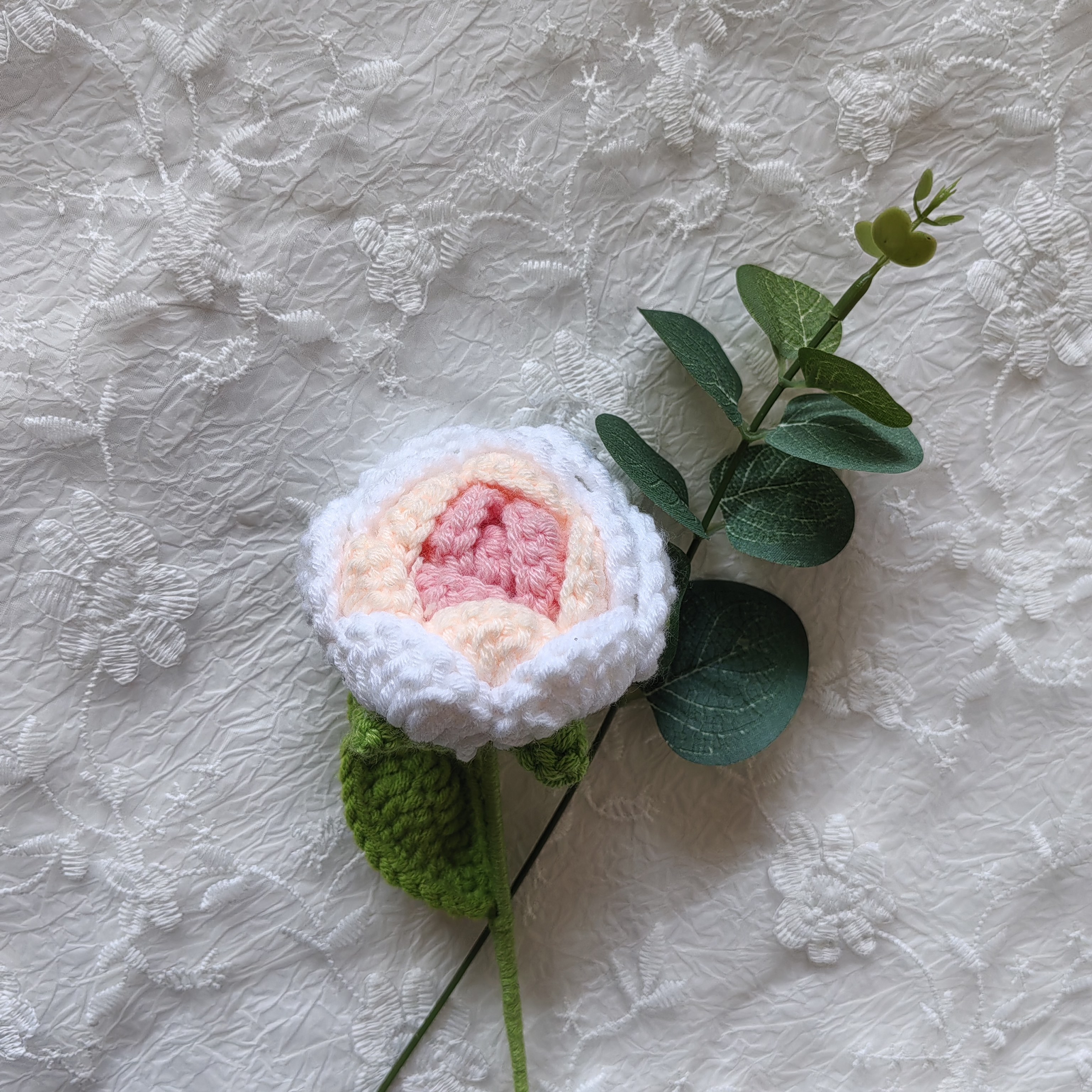 玫瑰花成品毛线编织仿真玫瑰花手工钩织