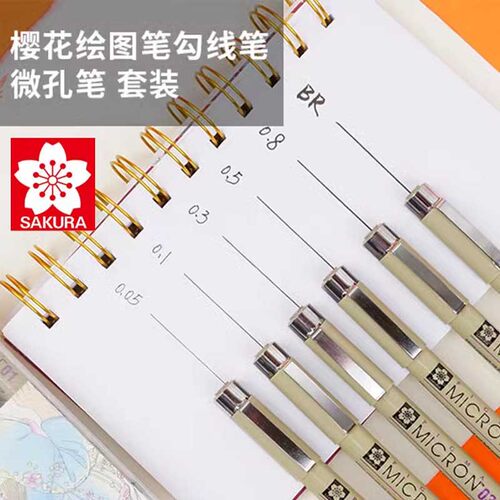 日本樱花精细套装针管笔