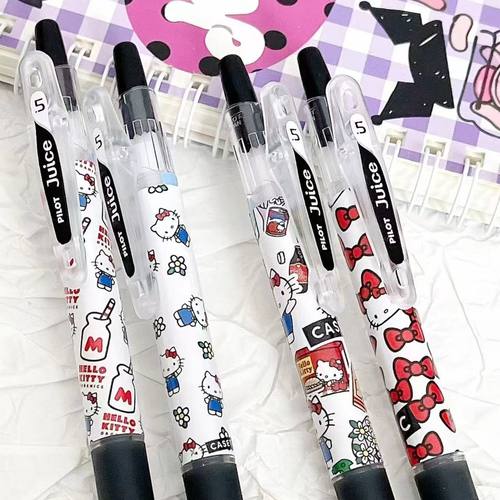 日本pilot百乐果汁笔限定KT猫DIY贴纸中性笔ins风少女心刷题笔