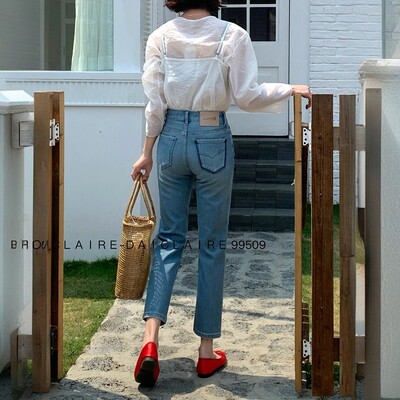 代嘉儿夏季99509九分烟管牛仔裤