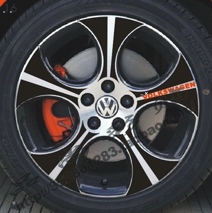 改装 大众POLO轮毂贴 专用轮圈碳纤维贴纸 GTI 轮毂贴 POLO
