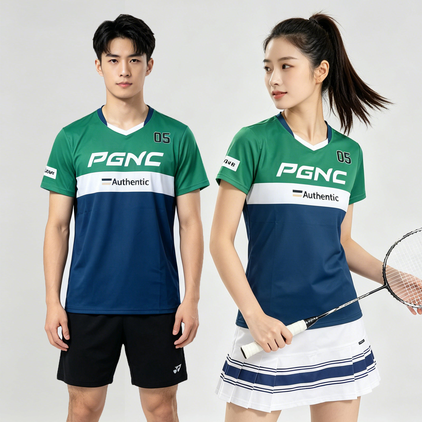 羽毛球服女2026新款超好看速干夏季绿色高颜值运动短袖套装球衣男