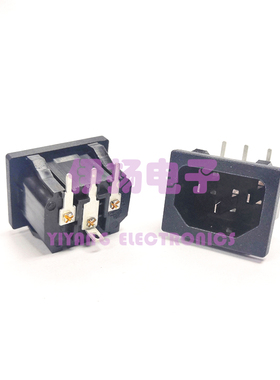 台湾RONGFENG进口AC电源插座 SS-120-C-PCB IEC公座 3孔 15A 焊板