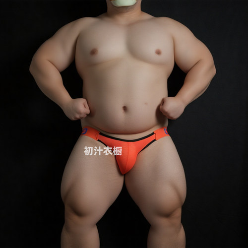 宽带无丁低腰棉麻男T字裤大码