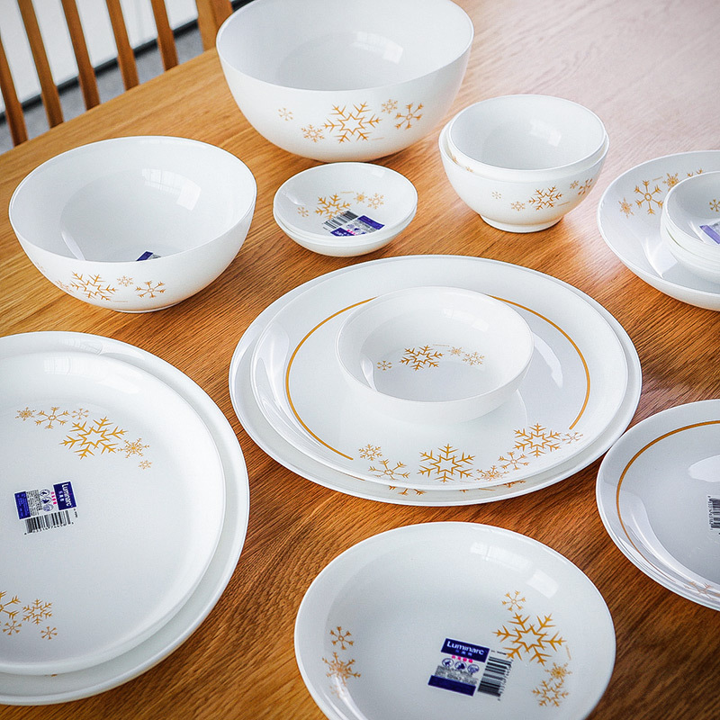 家用中式碗盘组合玻璃碗碟