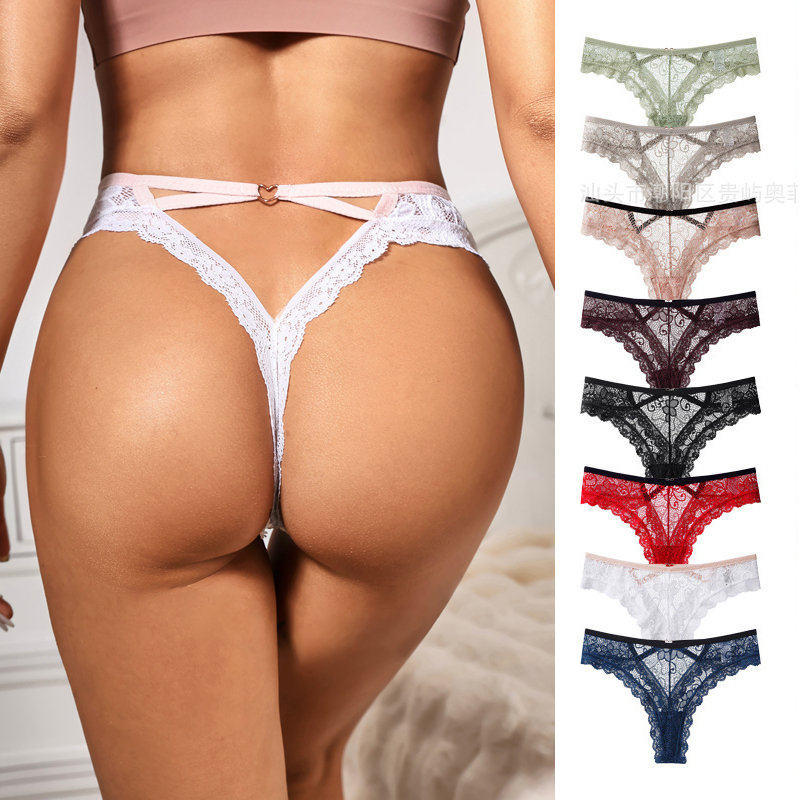 欧美火辣蜜桃臀镂空性感丁字裤女