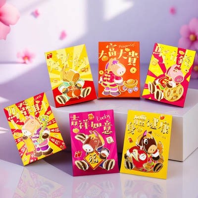 可爱趣味卡通生肖马年大富大贵新年压岁拜年百元利是封港版贺岁