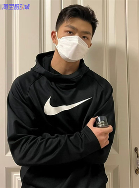 Nike耐克男训练休闲运动加绒针织保暖连帽套头卫衣CU6240-010-063