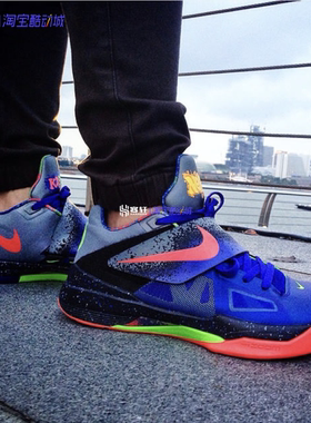Nike/耐克 KD4 NERF杜兰特孩之宝蓝红实战低帮篮球鞋 FQ8180-400