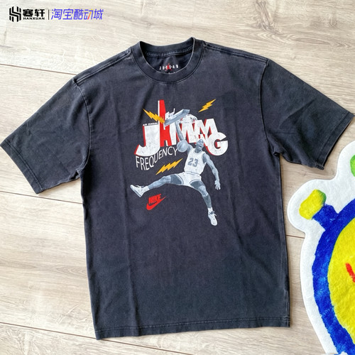 AIR JORDAN 复古做旧AJ夏季男子运动休闲短袖T恤HJ2930-010