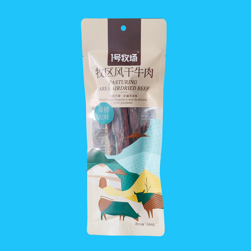 1号牧场牧区风干牛肉100g内蒙特产牛肉干旅游追剧健身办公室零食