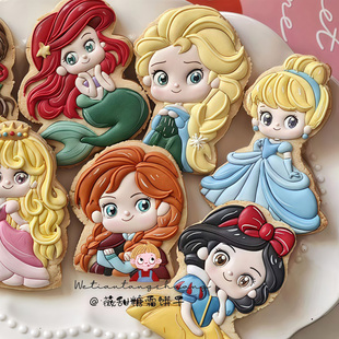 薇甜老师公主儿童糖霜饼干模具生日蛋糕装饰爱莎安娜白雪公主