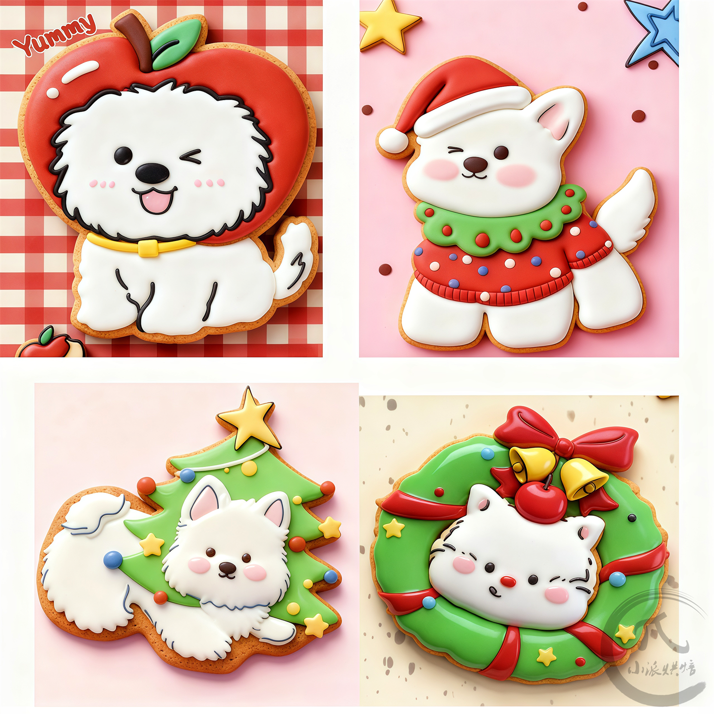 新款圣诞节西高地狗狗卡通饼干模具宠物淋面老人苹果麋鹿印模工具