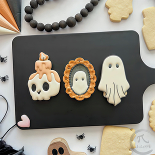 ins万圣节花束幽灵饼干模具骷髅头幽灵冰箱贴石塑黏土烘焙曲奇