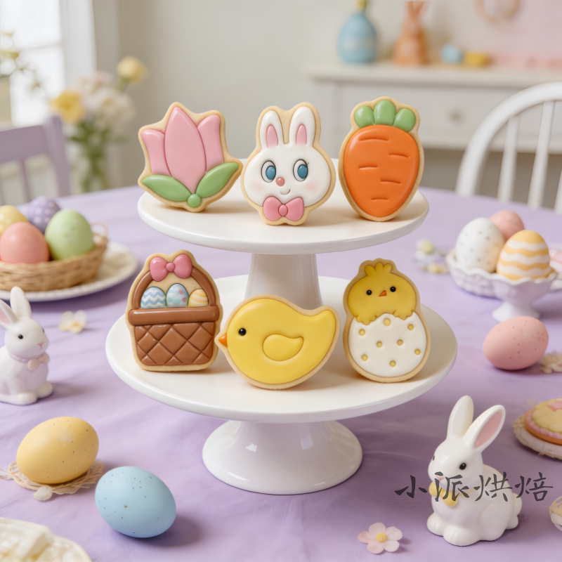 ins复活节卡通糖霜饼干模具萝卜蝴蝶结兔子鸡蛋烘焙印模Easter