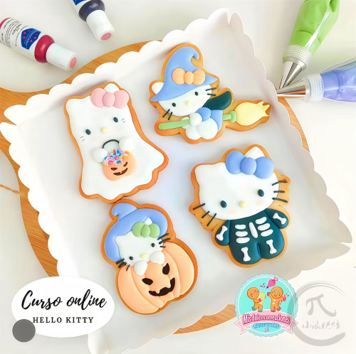 ins万圣节三丽鸥KT猫糖霜饼干模具烘焙曲奇印模工具hallo kitty