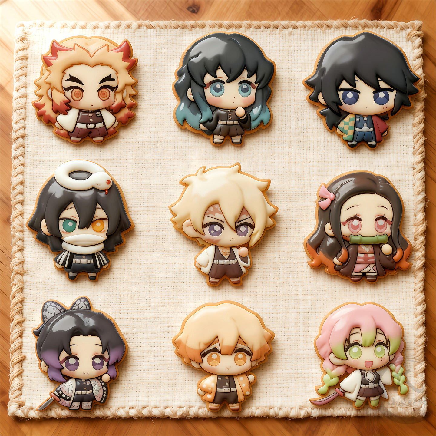 鬼灭之刃卡通动漫饼干模具石塑黏土冰箱贴印模时透无一郎日式