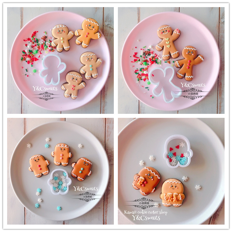 圣诞节系列新款 创意3d 姜饼小人 糖画饼干模具 糖霜翻糖饼干切模