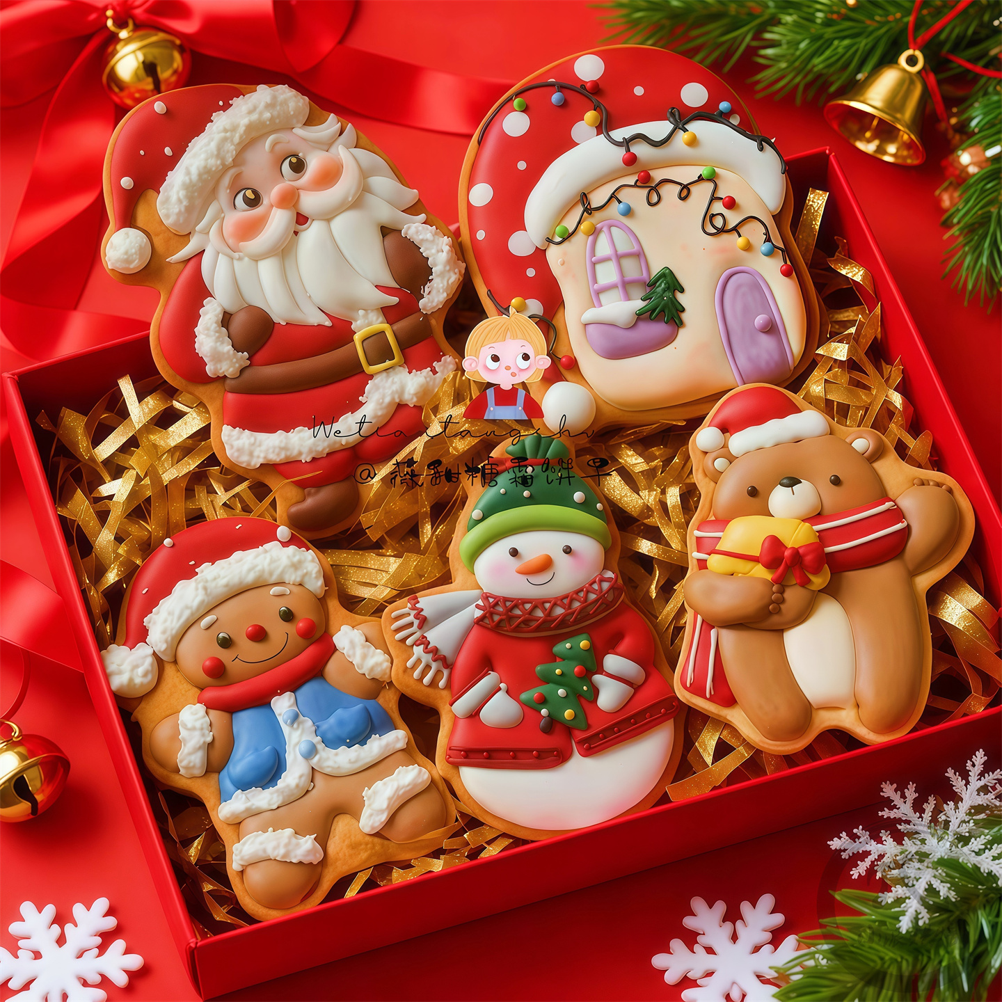 薇甜老师圣诞节卡通老人饼干模具姜饼人房子礼物曲奇烘焙印模工具