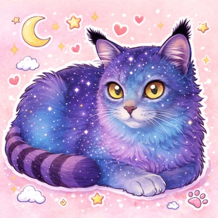 宠物定制头像画风纯手绘猫咪狗狗全身卡通形象原创设计AI绘图送礼