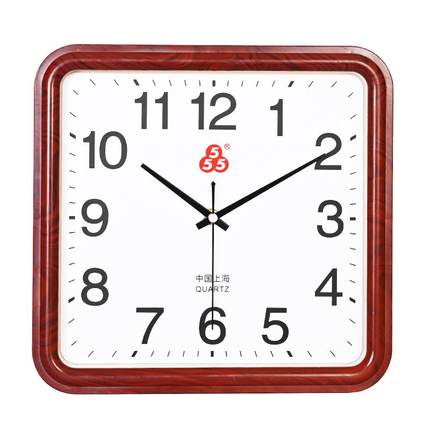 上海三五牌静音时钟客厅卧室免打孔石英钟现代简约钟表墙上挂钟表