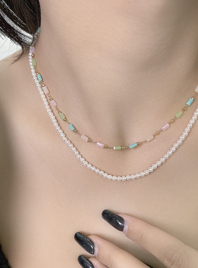 双层叠戴锁骨链小众设计