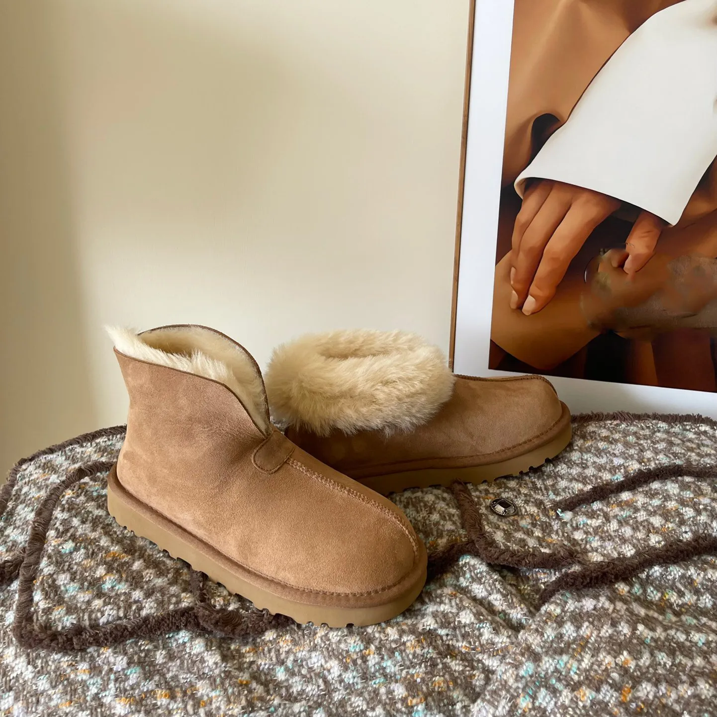 冬季新款羊皮毛一体雪地靴女牛筋底加厚保暖羊毛棉鞋翻毛两穿梅特,女鞋,时尚雪地靴,淘宝优惠券,粉丝福利购,淘宝优惠卷