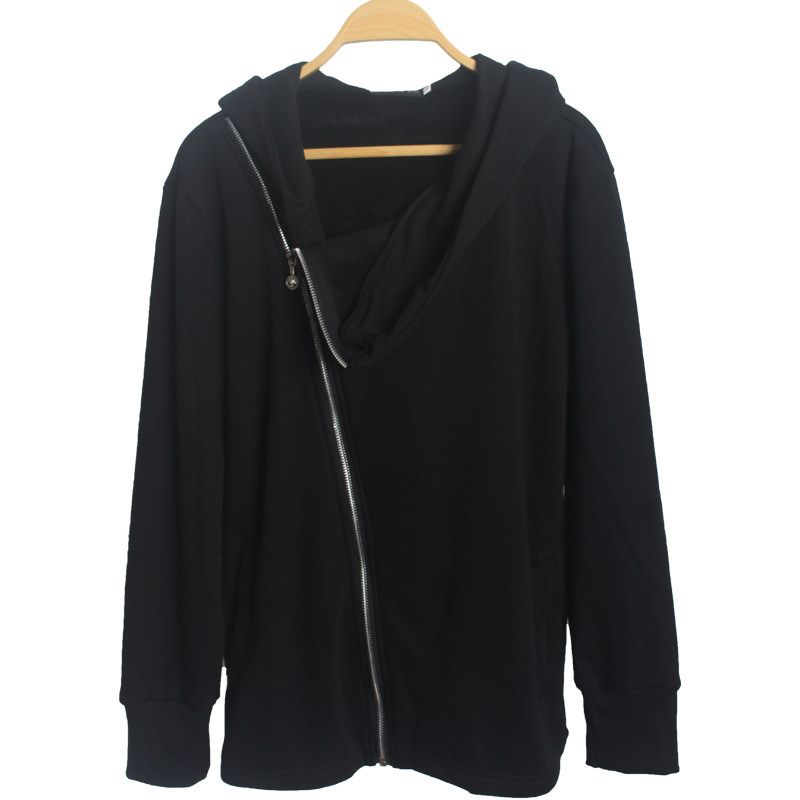 韩版修身潮开衫春季卫衣男青少年连帽设计感2026巫师帽斜拉链外套