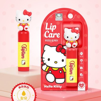 hellokitty凯蒂猫儿童唇膏小男女孩专用宝宝滋润护唇防干裂玩偶
