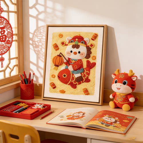 马年新款戳戳绣手工diy材料包送朋友简单送闺蜜朋友大学生高礼物