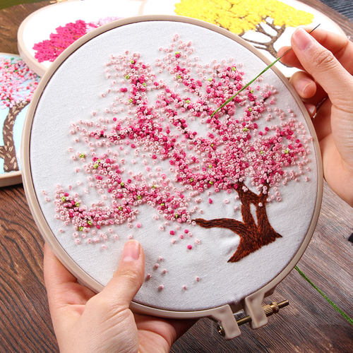 刺绣diy手工制作丝带材料包绣品