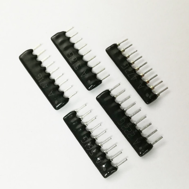 A09直插排阻 9脚 电排阻 100R 1K 2.2K  3.3K 4.7K 5K 10K 100K