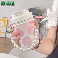Креативные чашки 少女心小巧郁金香咖啡杯女生高颜值2022新品316不锈钢吸管保温杯