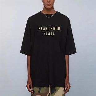 24FALL休闲宽松FOG短袖 GOD复线ESSENTIALS美式 T恤情侣潮 FEAR