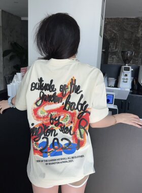 新款正品FOG联名RRR123字母贪食蛇印花短袖T恤男女宽松休闲潮流