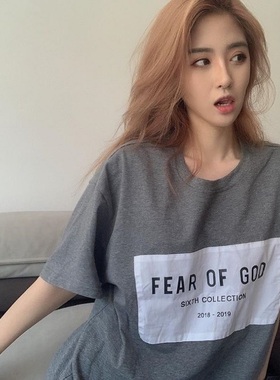 FEAR OF GOD第六季主线胸前贴布FOG高街风ins网红男女同款短袖T恤