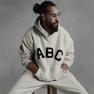 ABC植绒连帽卫衣FOG高街宽松潮流帽衫 GOD主线第七季 男女 FEAR