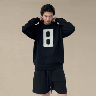 GOD第八季 主线高街数字8连帽宽松针织毛衣男女外套潮 FEAR FOG