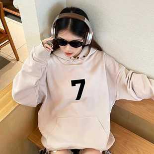 植绒数字7连帽卫衣男女情侣外套 OF复线ESSENTIALS第七季 FOG FEAR