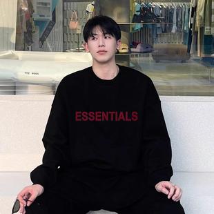 潮牌fog复古宽松植绒圆领卫衣男女 GOD复线ESSENTIALS美式 FEAR