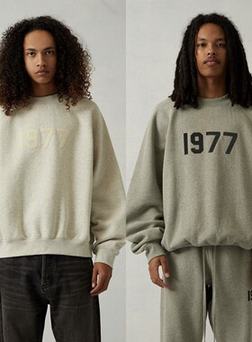 正品FEAR OF GOD复线ESSENTIALS1977圆领卫衣加绒fog男女高街潮牌