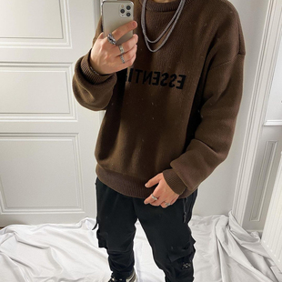 FOG GOD ESSENTIALS复线潮牌高街宽松慵懒风针织毛衣男女 FEAR