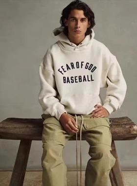 FEAR OF GOD第七季FOG主线植绒印花重磅宽松休闲连帽加绒卫衣情侣