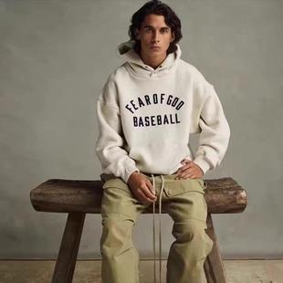 FOG主线植绒印花重磅宽松休闲连帽加绒卫衣情侣 GOD第七季 FEAR