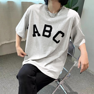 FEAR T恤男女夏季 主线ABC植绒高街圆领潮流短袖 GOD第七季 FOG