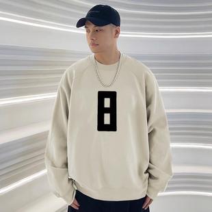 GOD第八季 主线潮牌数字8秋冬加绒圆领宽松休闲卫衣男 FEAR FOG