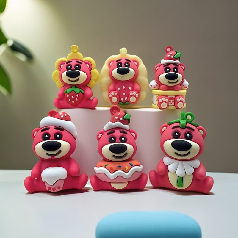 草莓熊diy卡通公仔钥匙扣