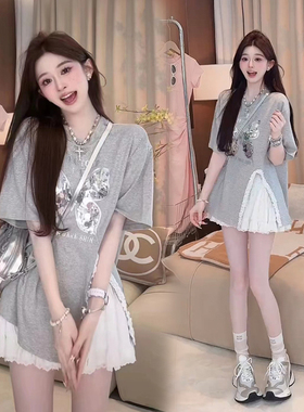T恤女搭配蛋糕裙夏装一整套装时尚夏天韩系小清新小个子减龄穿搭