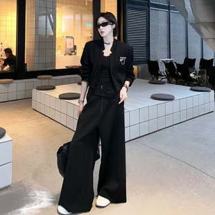 西服入秋穿搭一整套女装 套装 痞帅炸街风百搭老钱风 外套阔腿裤 西装