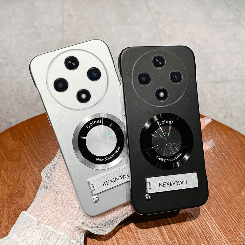 适用OPPOA3手机壳A3Pro活力版金属漆无边框磁吸折叠支架保护套3X